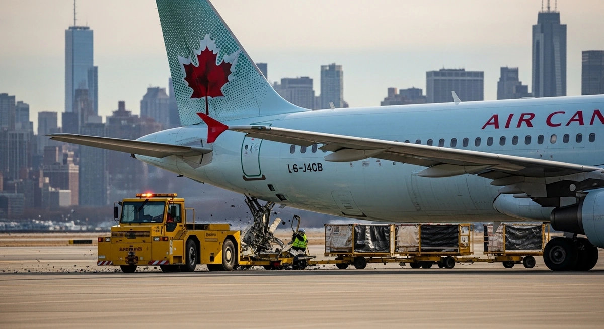 Air Canada flight collides with ground vehicle at New York’s LaGuardia Airport