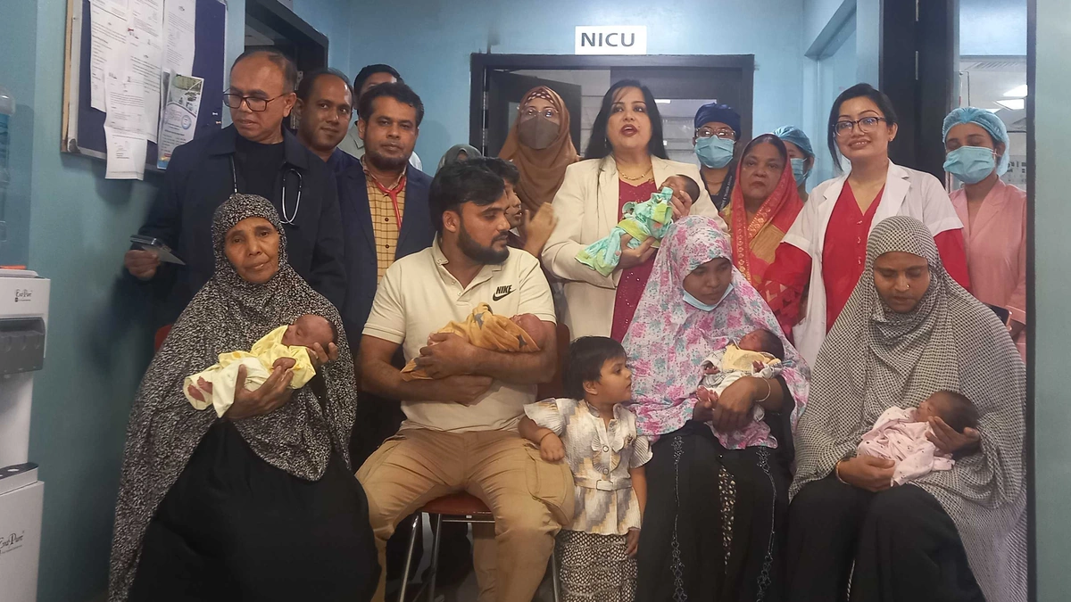 Couple Returns Home With Quintuplets After a Decade of Childlessness