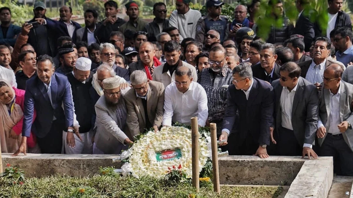 Tarique Rahman Visits Grave of Martyr Osman Hadi
