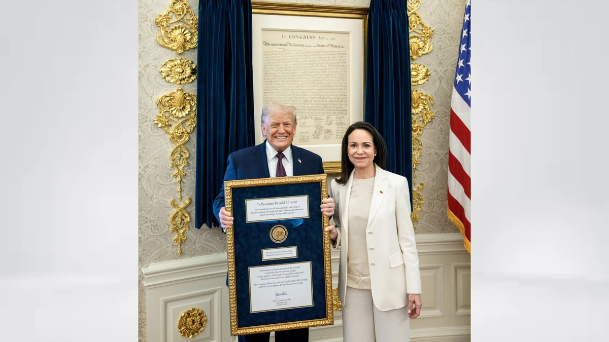 María Corina Machado Presents Nobel Peace Prize Medal to Trump in Symbolic Gesture
