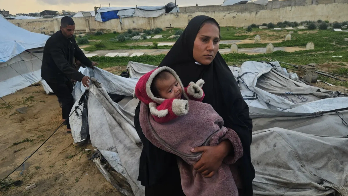 Storm Damages Thousands of Tents in Gaza